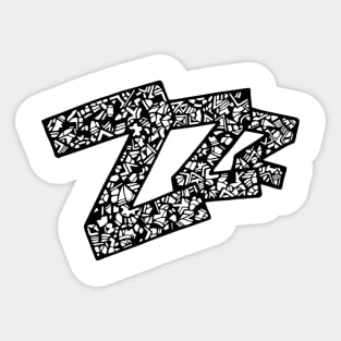 Zzz Letters Doodle Art Sticker